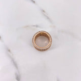 Anillo Argolla Piedras 11.7gr / T6 1/4 / Circones Negros Blancos Oro Rosado $