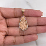 Dije Virgen Del Carmen 5.8gr / 3.1cm / Circones Rosados Blancos Oro Rosa $