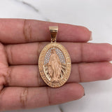 Dije Virgen Milagrosa 6.95gr / 3.9cm / Circones Blancos Oro Rosa $