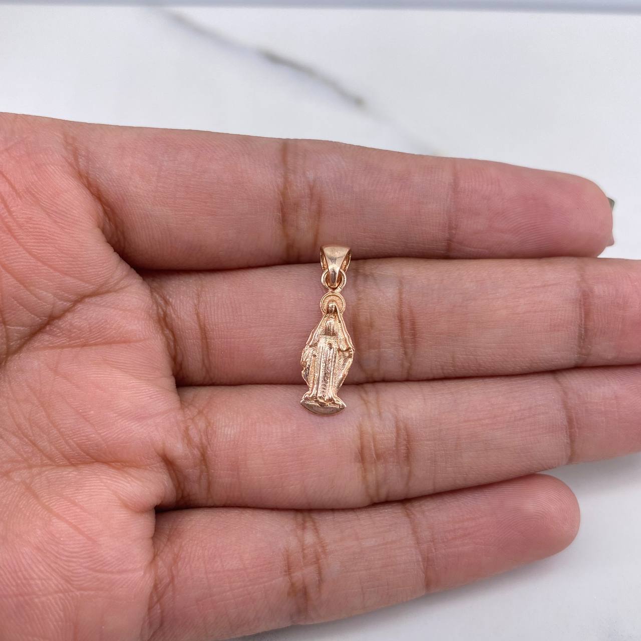 Dije Virgen Milagrosa 0.8gr / 2.1cm / Oro Rosa 18K $