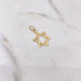 Dije Estrella De David 0.75gr / 2.5cm / Diamantado Oro Amarillo 18K $