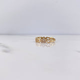 Anillo Corazones 2.35gr / T7 3/4 / Circones Blancos Oro Amarillo 18K $