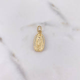 Dije Virgen Guadalupe 2.15gr / 2.9cm / Circones Azules Oro Amarillo 18K $