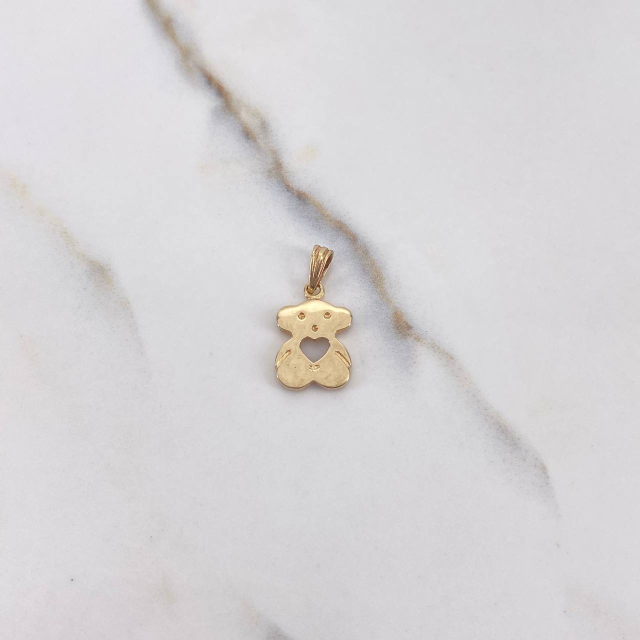 Dije Oso Ts Corazon 1.3gr / 1.7cm / Liso Oro Amarillo $