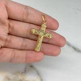 Dije Cruz Cristo 2.2gr / 4cm / Troquelado Oro Amarillo $