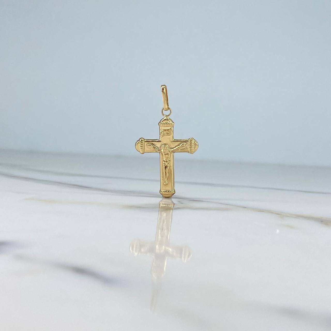 Dije Cruz Cristo 2.15gr / 4cm / Troquelado Oro Amarillo $