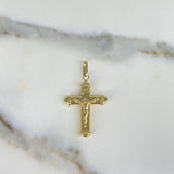 Dije Cruz Cristo 2.1gr / 4cm / Troquelado Oro Amarillo $