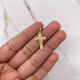 Dije Cruz Cristo 0.65gr / 2.5cm / San Benito Oro Amarillo $