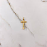 Dije Cruz Cristo 2gr / 3cm / Rustica Oro Amarillo $