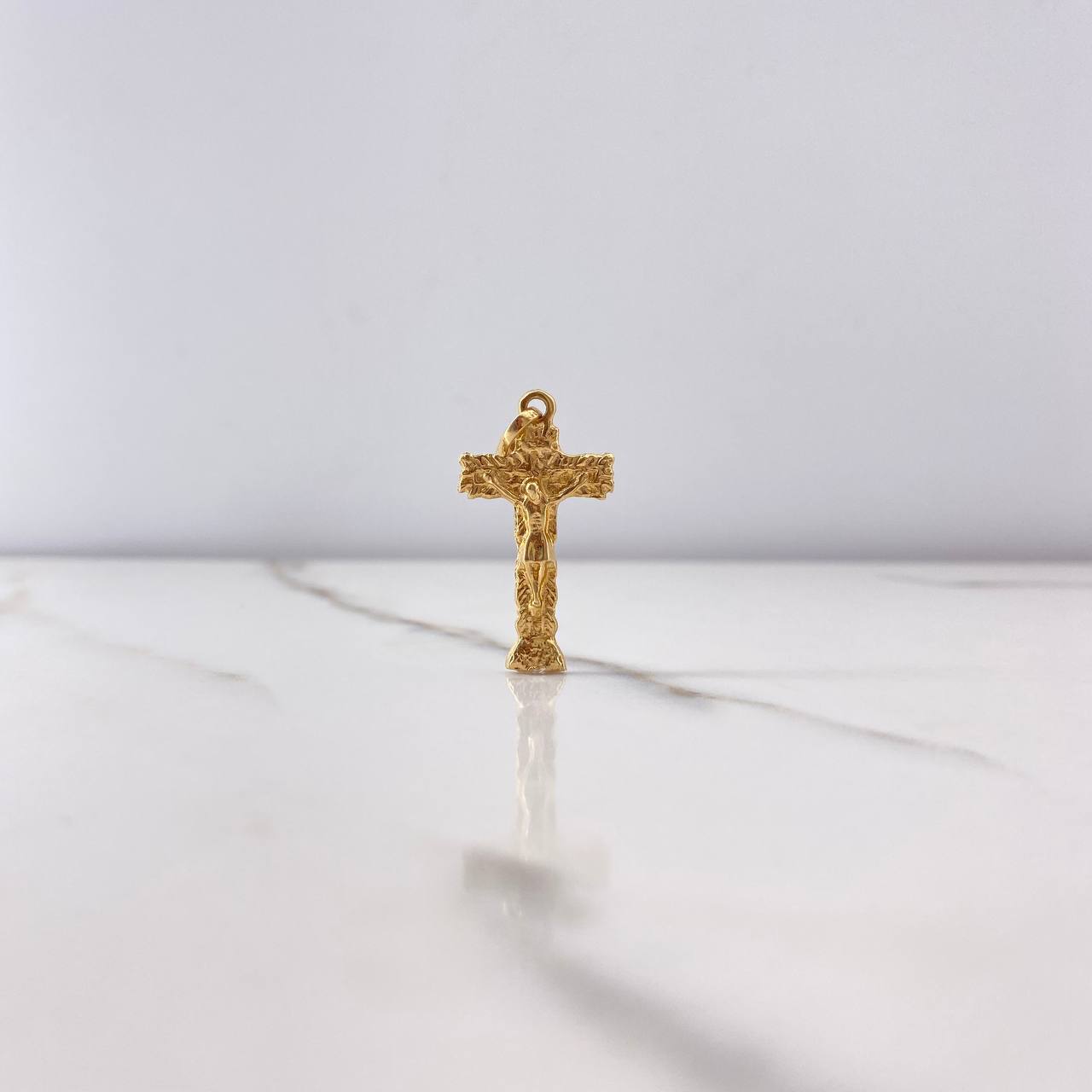 Dije Cruz Cristo 2gr / 3cm / Rustica Oro Amarillo $