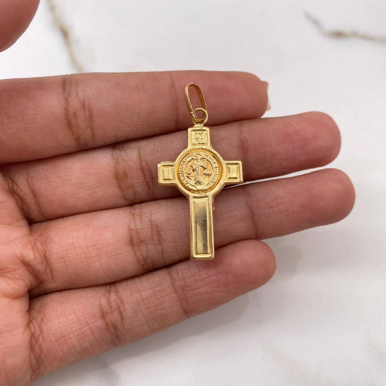 Dije Cruz Cristo 2.1gr / 3.5cm / San Benito Oro Amarillo $