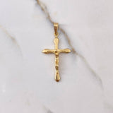 Dije Cruz Cristo 2.4gr / 4cm / Lisa Oro Amarillo $