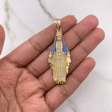 Dije Virgen Milagrosa 7.8gr / 5cm / Circones Azules Blancos Oro Amarillo $