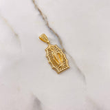 Dije Virgen Milagrosa 5.35gr / 3.6cm / Circones Blancos Oro Amarillo $