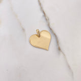 Dije Placa Corazon 2.4gr / 2.5cm / Bordes Diamantados Oro Amarillo $