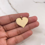 Dije Placa Corazon 2.4gr / 2.5cm / Bordes Diamantados Oro Amarillo $