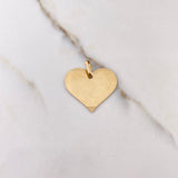 Dije Placa Corazon 2.4gr / 2.5cm / Rayado Oro Amarillo $