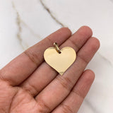 Dije Placa Corazon 2.4gr / 2.5cm / Rayado Oro Amarillo $