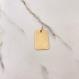 Dije Placa Rectangular 3.3gr / 3.5cm / 28mm-17mm Bordes Diamantados Oro Amarillo $