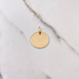 Dije Placa Circular 1.95gr / 2.5cm / 20mm Bordes Diamantados Oro Amarillo $