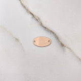 Herraje Placa Ovalo 0.75gr / 1.5cm / Lisa Oro Rosa $