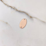 Herraje Placa Ovalo 0.75gr / 1.5cm / Lisa Oro Rosa $