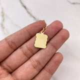 Dije Placa Pergamino 0.85gr / 2.2cm / 13mm-10mm Lisa Oro Amarillo $