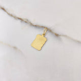 Dije Placa Pergamino 0.9gr / 2.2cm / 13mm-10mm Lisa Oro Amarillo $