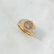 Anillo Cinturon Corona 6.15gr / T6 / Circones Blancos Tres Oros $