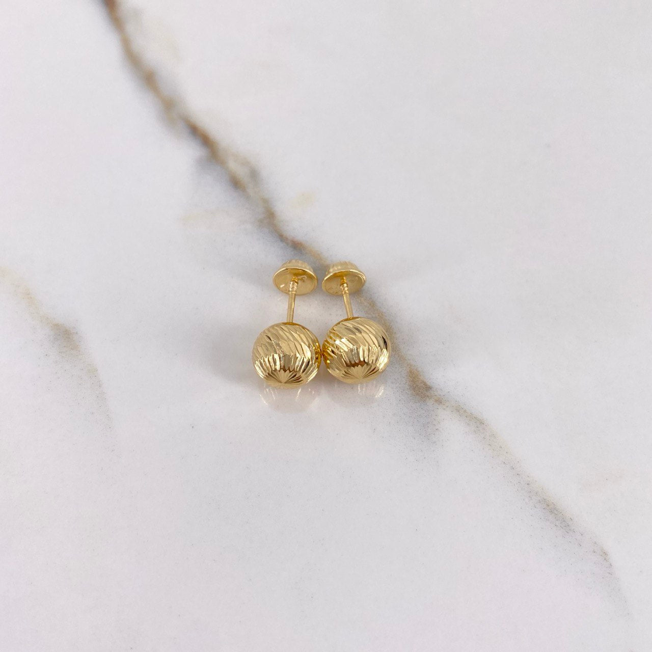 Topos Bola 1.15gr / 8mm Diamantados Oro Amarillo &