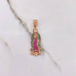 Dije Virgen De Guadalupe 5.45gr / 4.2cm / Circones Verdes Fucsias Oro Rosa $