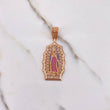 Dije Virgen De Guadalupe 7.85gr / 2.8cm / Circones Azules Fucsias Blancos Oro Amarillo $