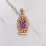 Dije Virgen De Guadalupe 9.5gr / 4.6cm / Circones Azules Fucsias Blancos Oro Rosa $