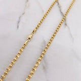 Cadena Militar 32.25gr / 70cm / 3.75mm Bolas Diamantadas Luna Oro Amarillo +3 $