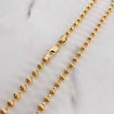 Cadena Militar 26.15gr / 70cm / 4mm Bolas Diamantadas Oro Amarillo +3 $