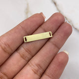 Herraje Placa Rectangular 0.45gr / 2.4cm-0.5cm / Liso Oro Amarillo &