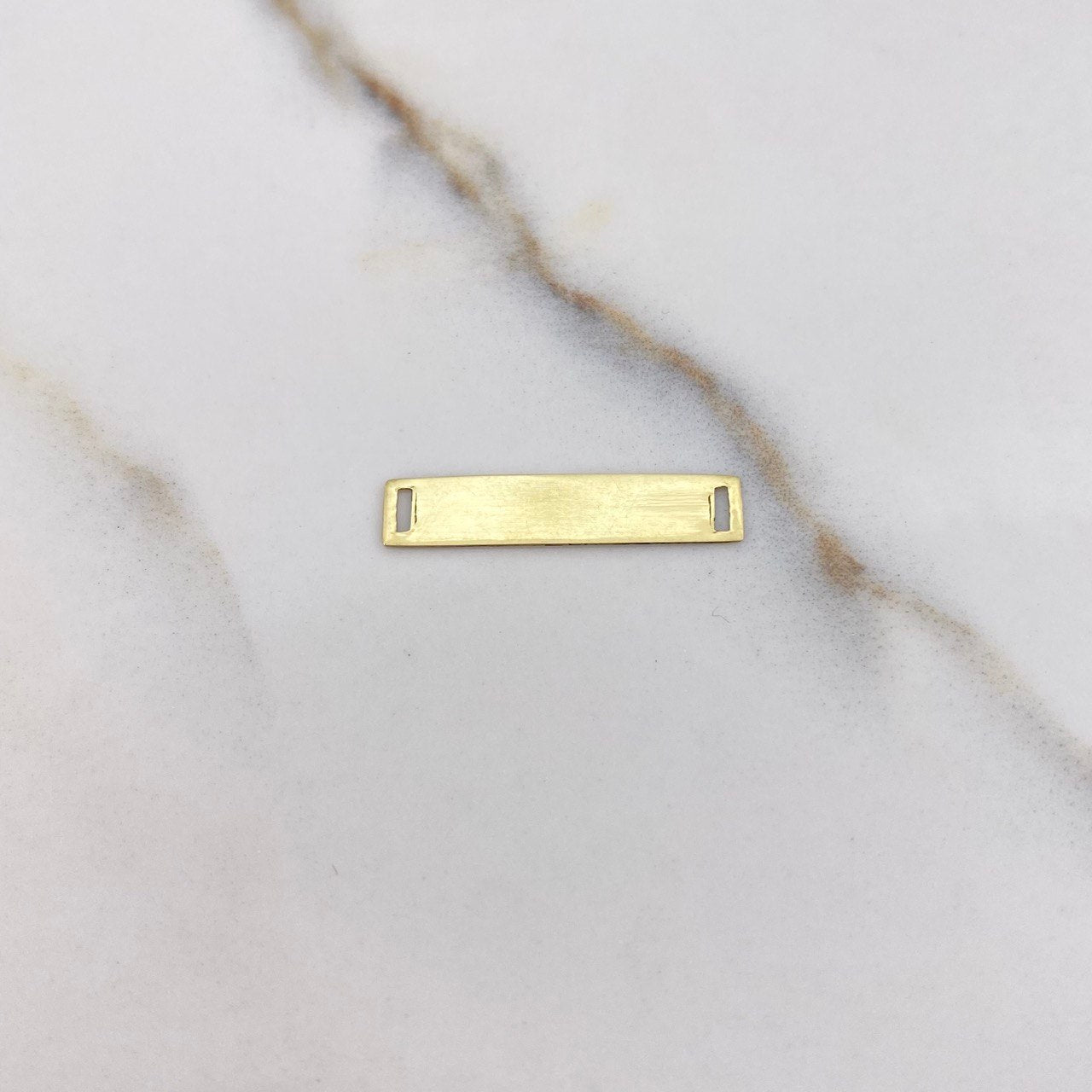 Herraje Placa Rectangular 0.45gr / 2.4cm-0.5cm / Liso Oro Amarillo &