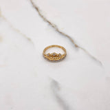 Anillo Princesa 2.15gr / T6 1/2 / Circones Blancos Oro Amarillo $