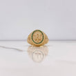 Anillo Sello Tridente 8.8gr / T9 1/4 / Circones Verdes Oro Amarillo $