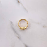 Anillo Correa Corona RX 5.85gr / T7 3/4 / Circones Blancos Oro Amarillo $