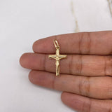 Dije Cruz Cristo 1gr / 3cm / Baston Liso Oro Amarillo $