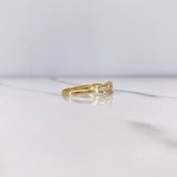 Anillo Solitario Puente 1.75gr / T6 1/4 / Circones Blancos Oro Amarillo &