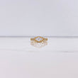 Anillo Solitario Flor 2.6gr / T4 3/4 / Circones Blancos Oro Amarillo &