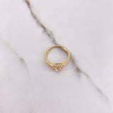 Anillo Solitario Halo Cuadrado 2.15gr / T5 1/2 / Circones Blancos Oro Amarillo &