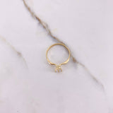 Anillo Solitario 1.6gr / T6 / Circon Blanco Oro Amarillo &