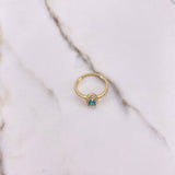 Anillo Lagrima 2gr / T6 / Circones Celeste Blancos Oro Amarillo &