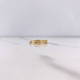 Anillo Solitario Trenzado 1.3gr / T6 3/4 / Circones Blancos Oro Amarillo &