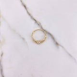 Anillo Solitario Trenzado 1.3gr / T6 3/4 / Circones Blancos Oro Amarillo &