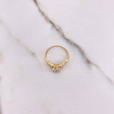 Anillo Solitario Trenzado 2gr / T6 / Circones Blancos Oro Amarillo &