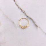 Anillo Solitario Rombos 1.35gr / T6 3/4 / Circones Blancos Oro Amarillo &